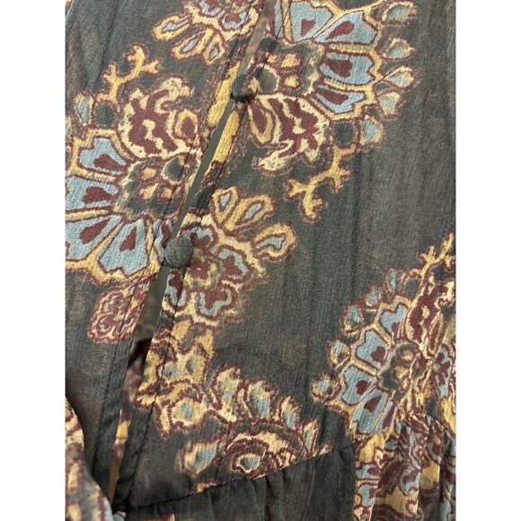 Free People Women's Forget Me Not Sheer Short Paisley Dress Size Large Bohemian - Picture 6 of 9